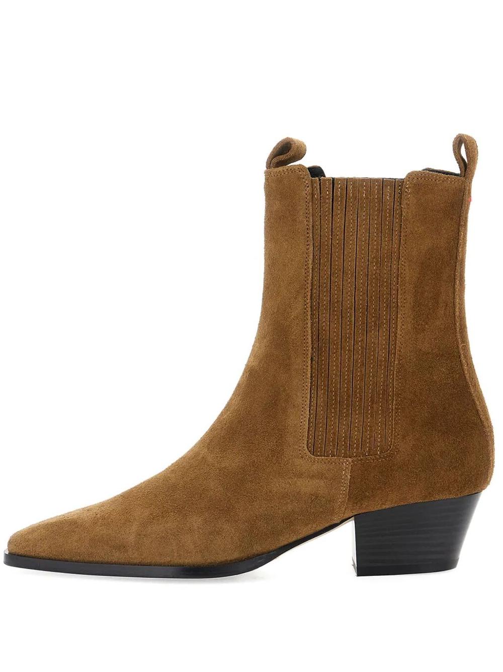 AEYDE-AGATA COW SUEDE LEATHER TOBACCO-