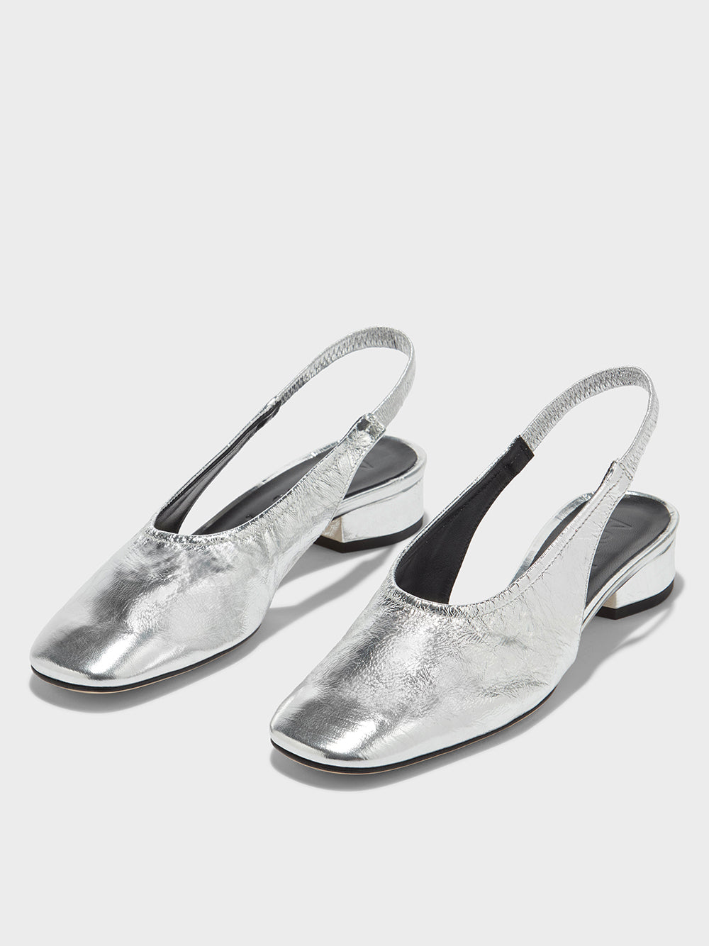 AEYDE-DUA CRACKLE LAMINATED CALF LEATHER SILVER-