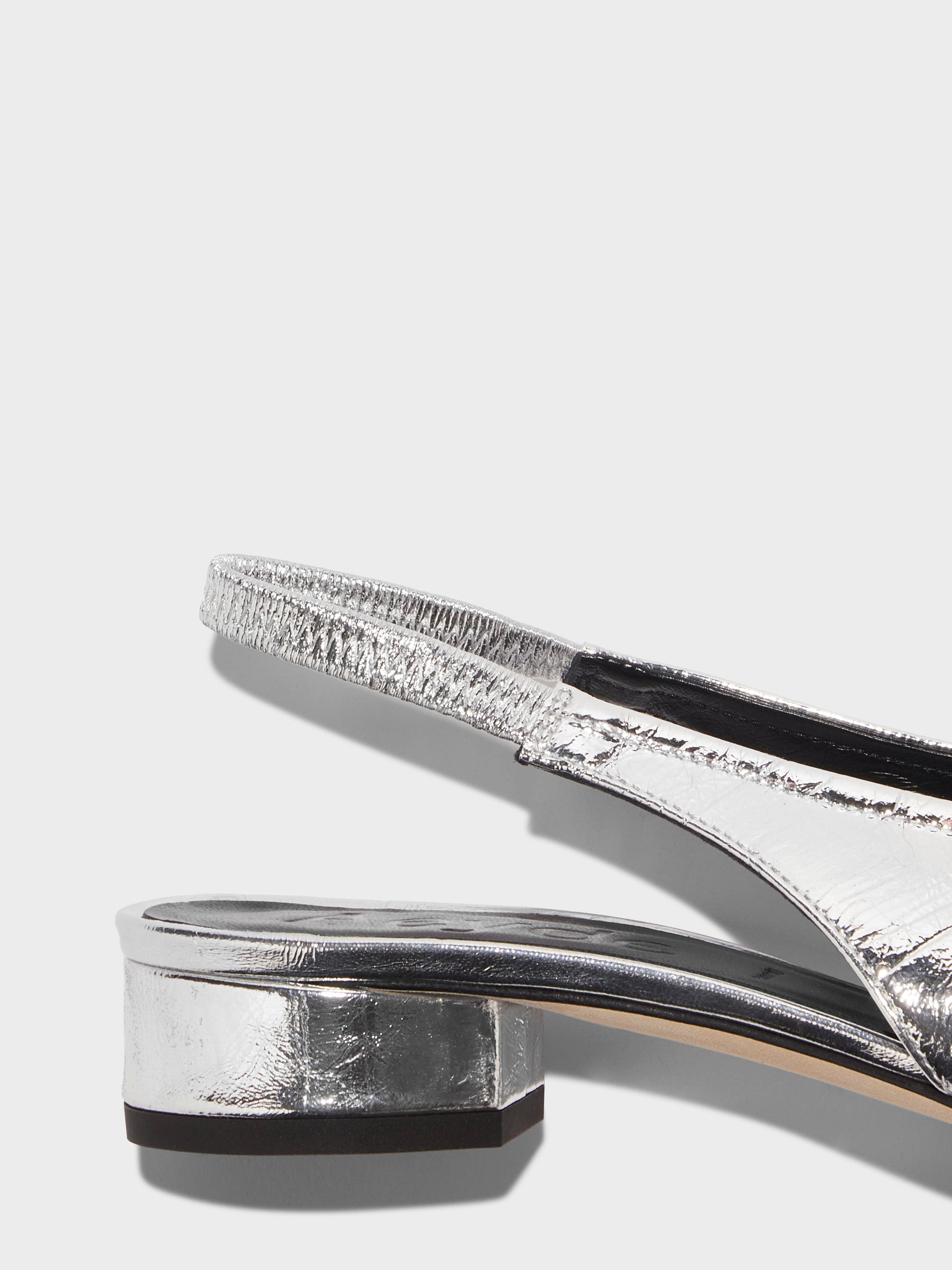 AEYDE-DUA CRACKLE LAMINATED CALF LEATHER SILVER-