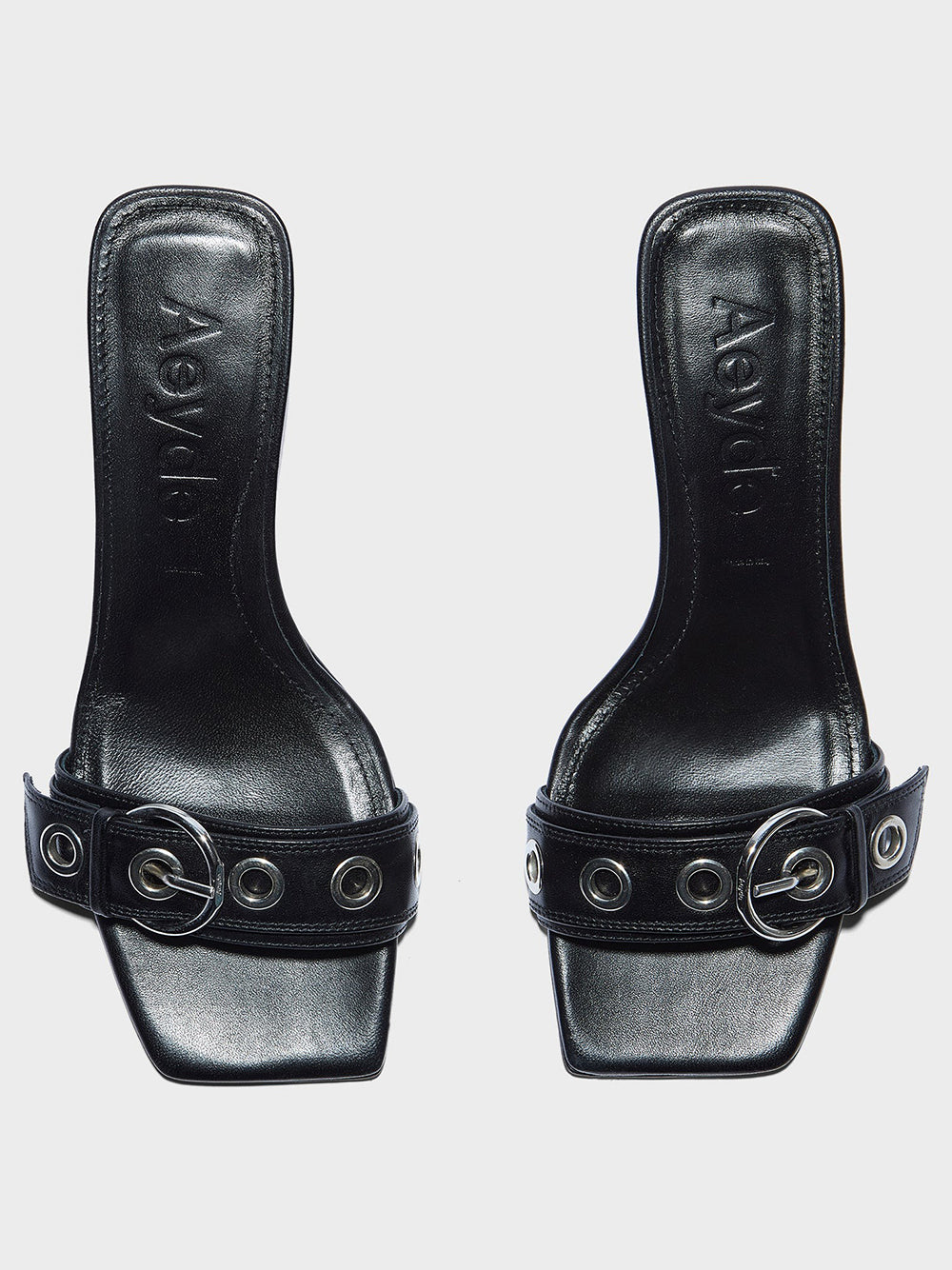 AEYDE-GILLY EYELET NAPPA LEATHER BLACK-