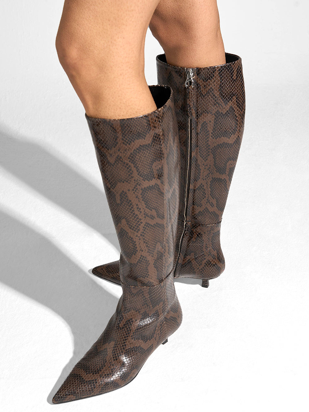 AEYDE-SABRINA SNAKE PRINT CALF LEATHER MOKA-