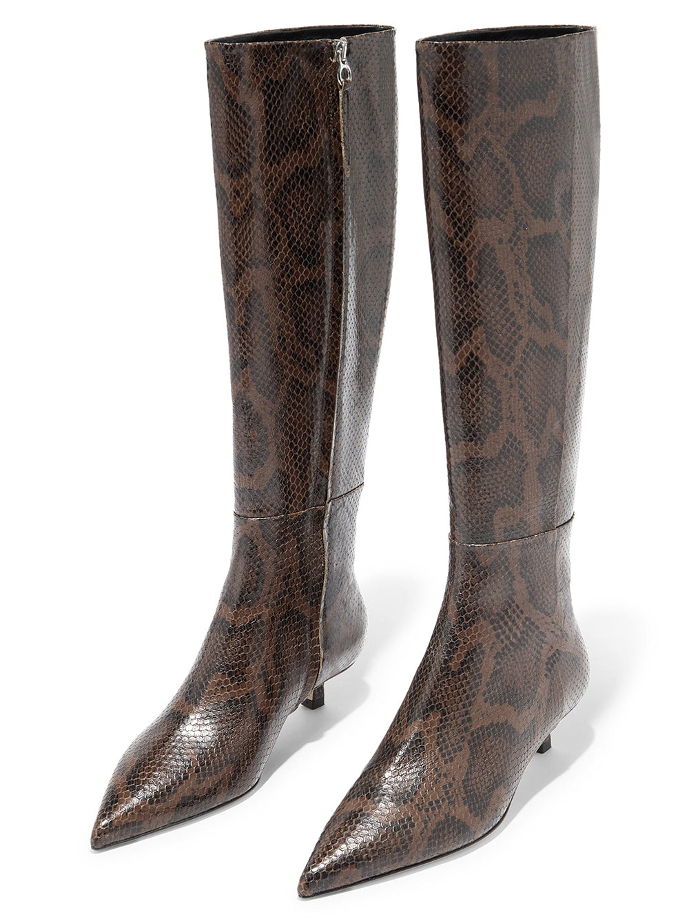 AEYDE-SABRINA SNAKE PRINT CALF LEATHER MOKA-