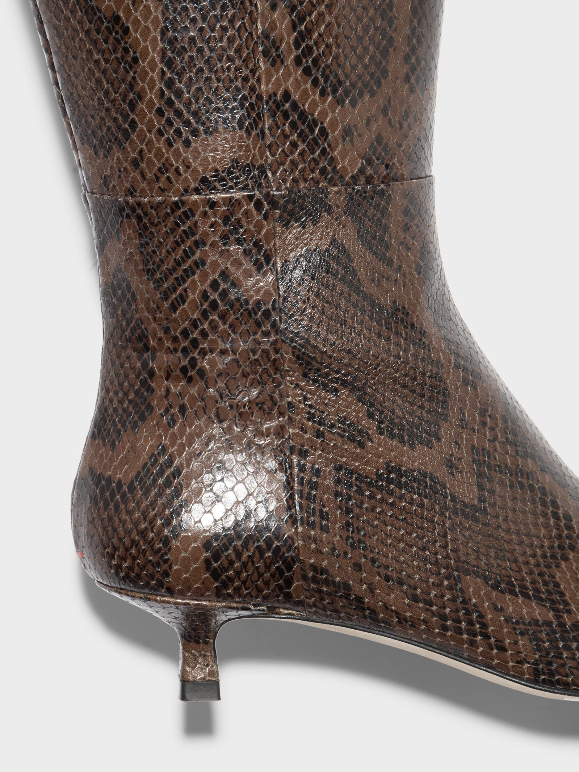 AEYDE-SABRINA SNAKE PRINT CALF LEATHER MOKA-