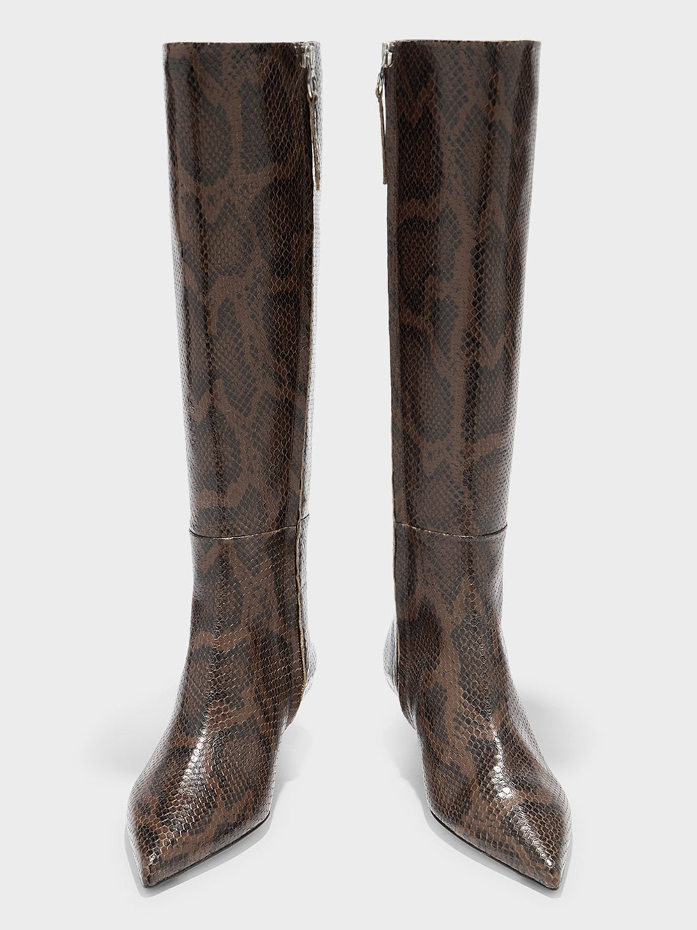 AEYDE-SABRINA SNAKE PRINT CALF LEATHER MOKA-