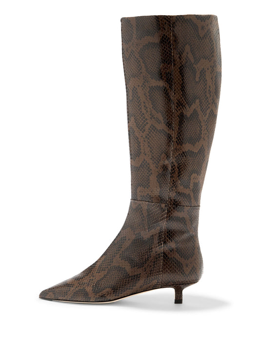 AEYDE-SABRINA SNAKE PRINT CALF LEATHER MOKA-