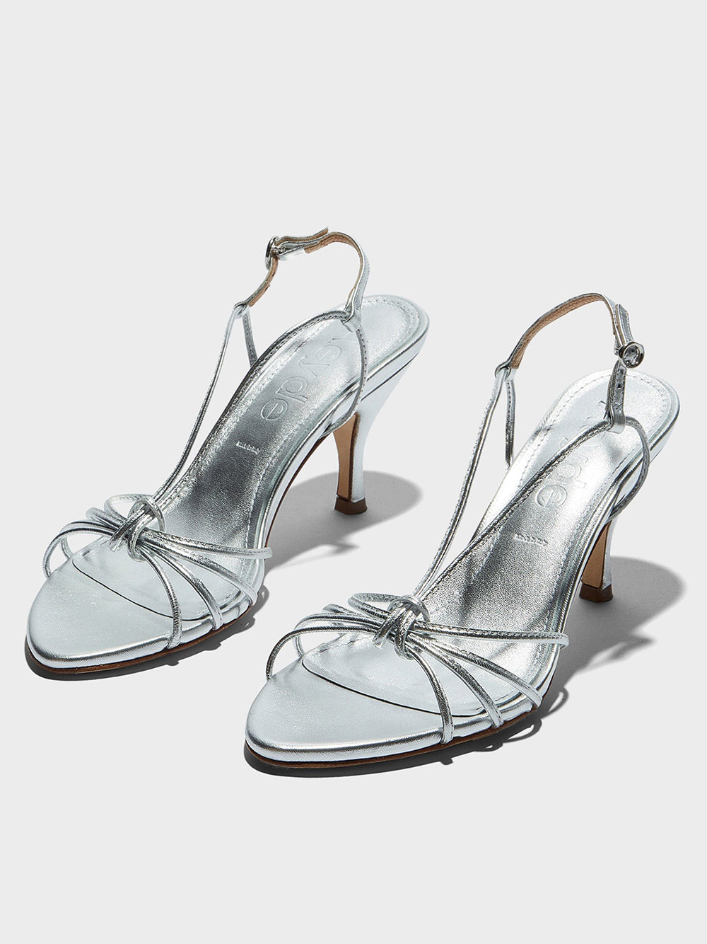 AEYDE-SOLANGE LAMINATED NAPPA LEATHER SILVER-