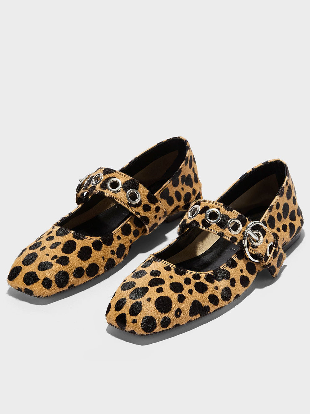 AEYDE-UMA EYELET LEO PRINT PONYHAIR BEIGE/BLACK-