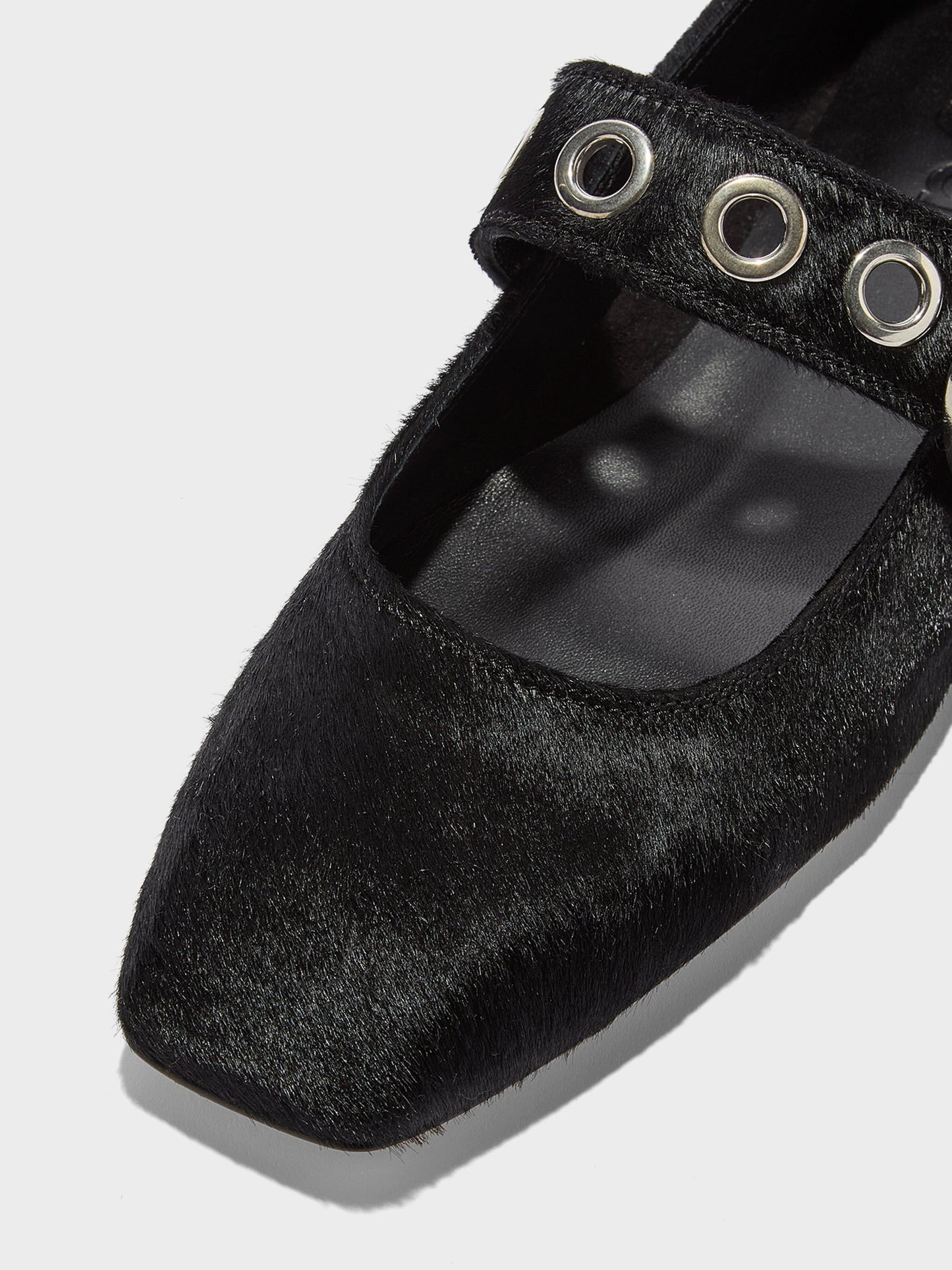 AEYDE-UMA EYELET PONYHAIR BLACK-
