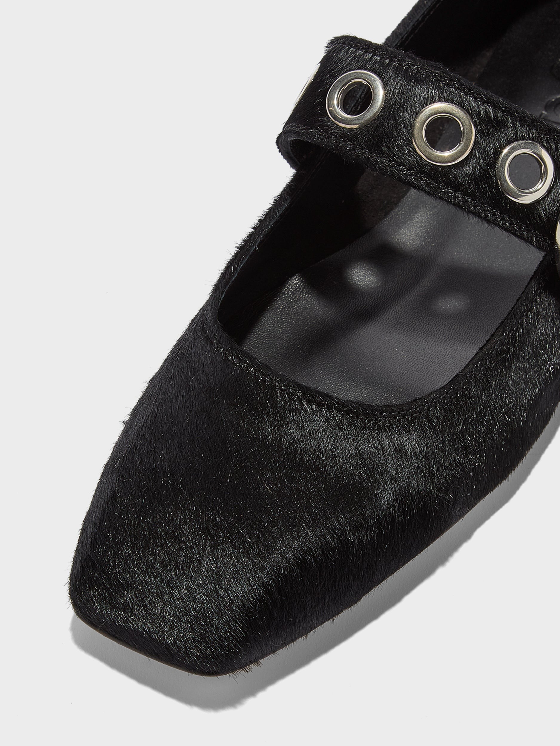 AEYDE-UMA EYELET PONYHAIR BLACK-