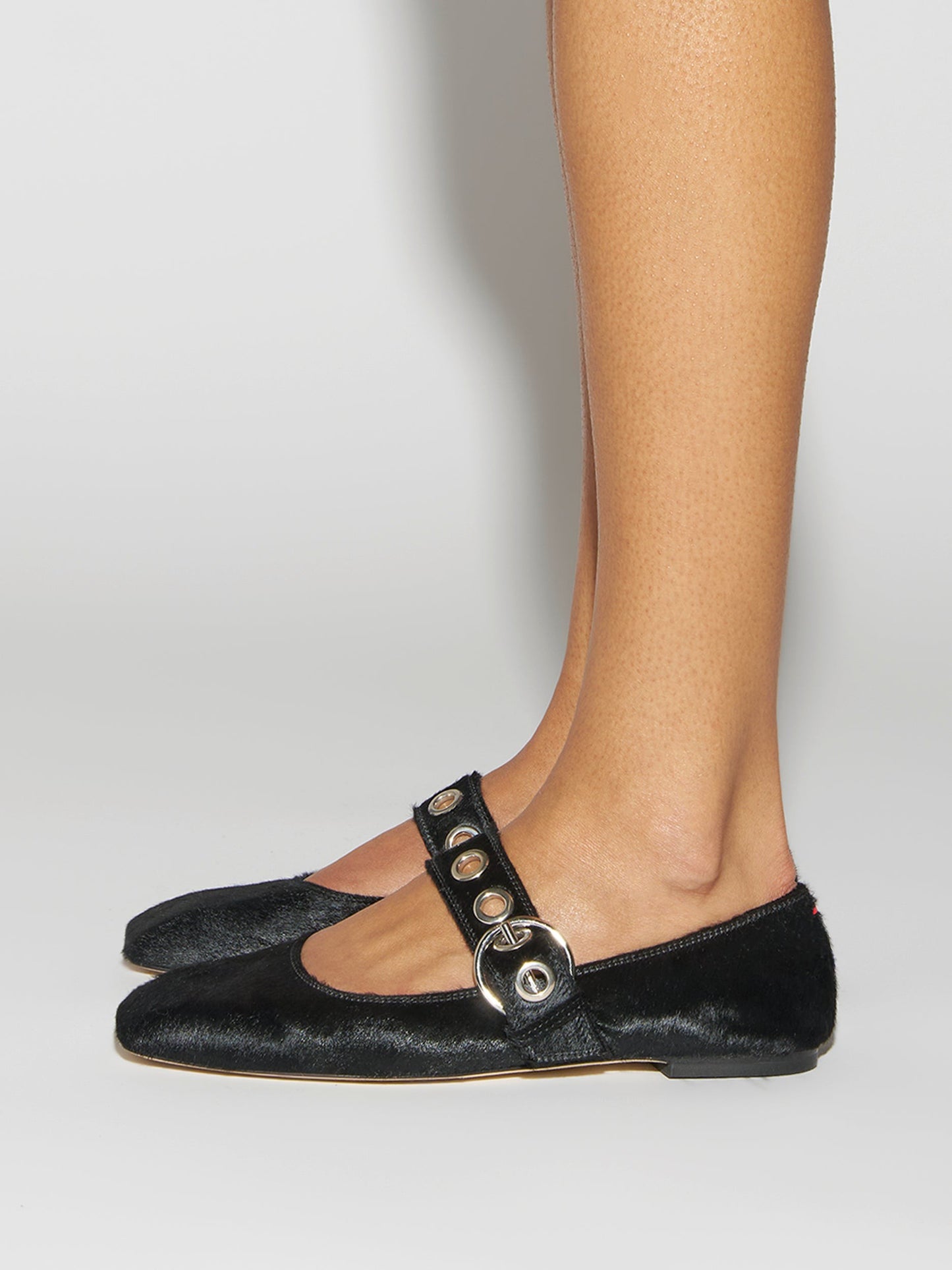 AEYDE-UMA EYELET PONYHAIR BLACK-