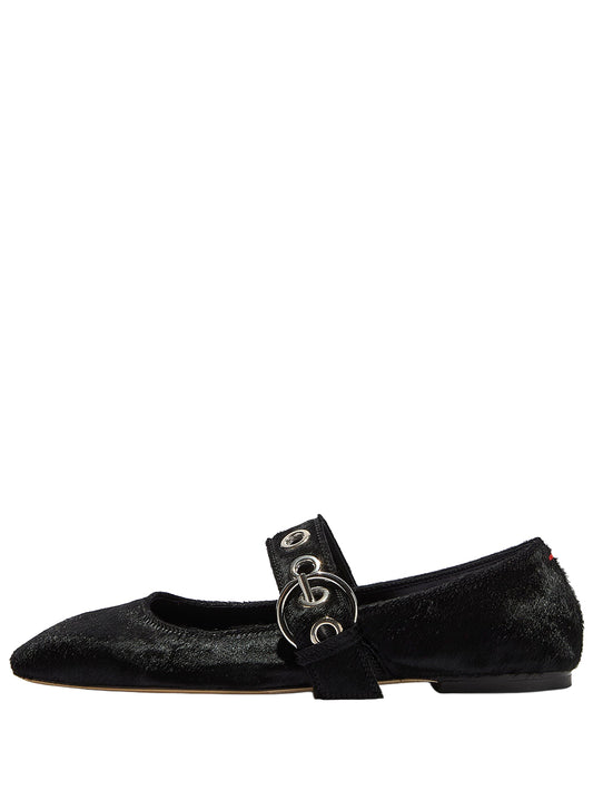 AEYDE-UMA EYELET PONYHAIR BLACK-