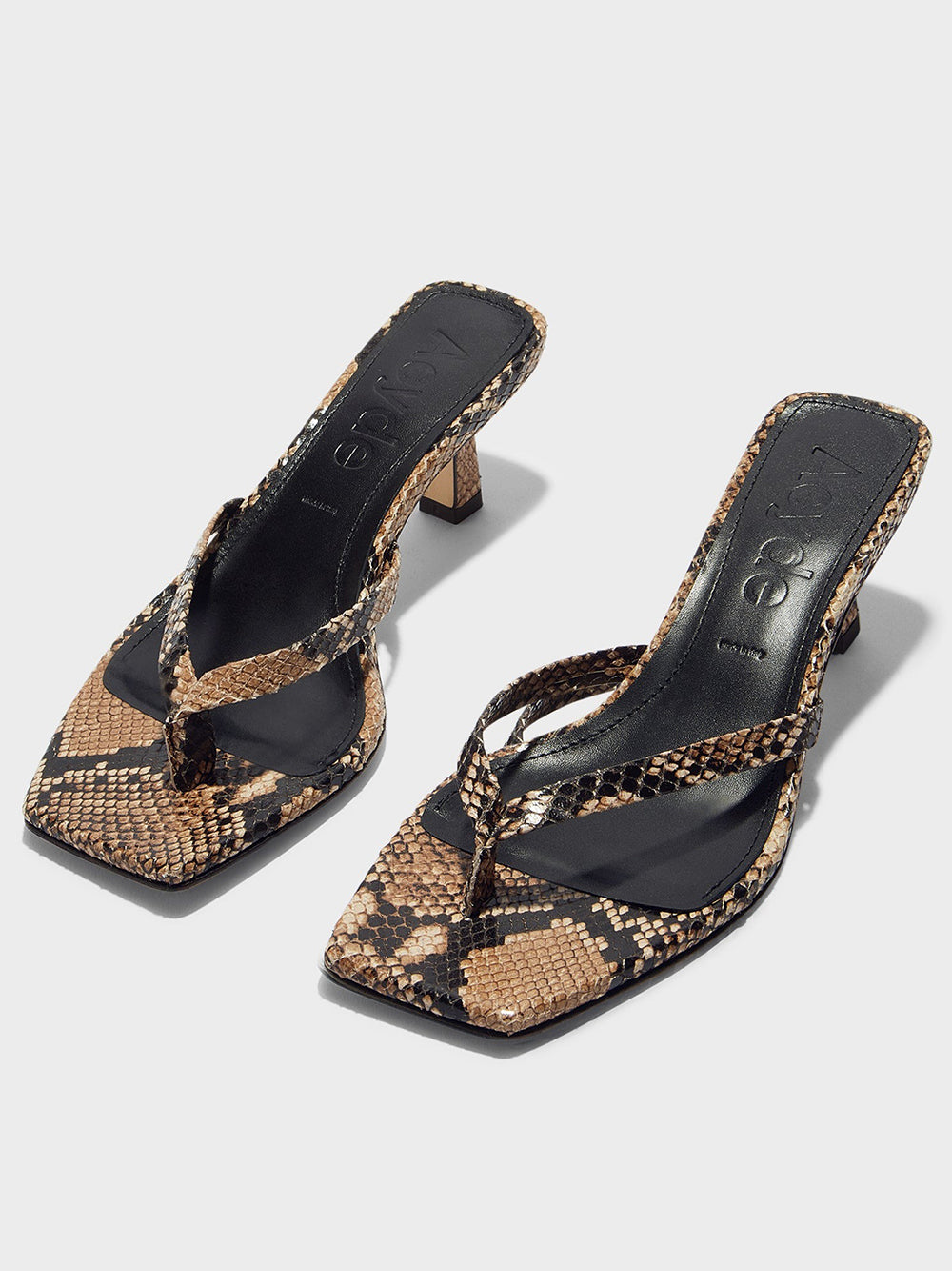 AEYDE-WILMA SNAKE PRINT CALF LEATHER HAZELNUT-
