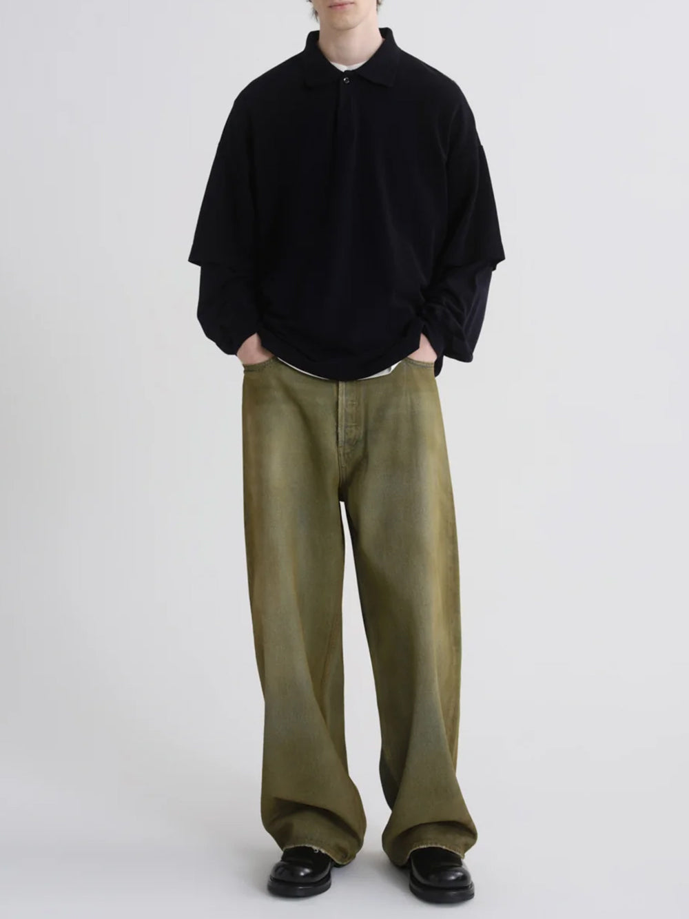 AGOLDE-curren double sleeve polo-