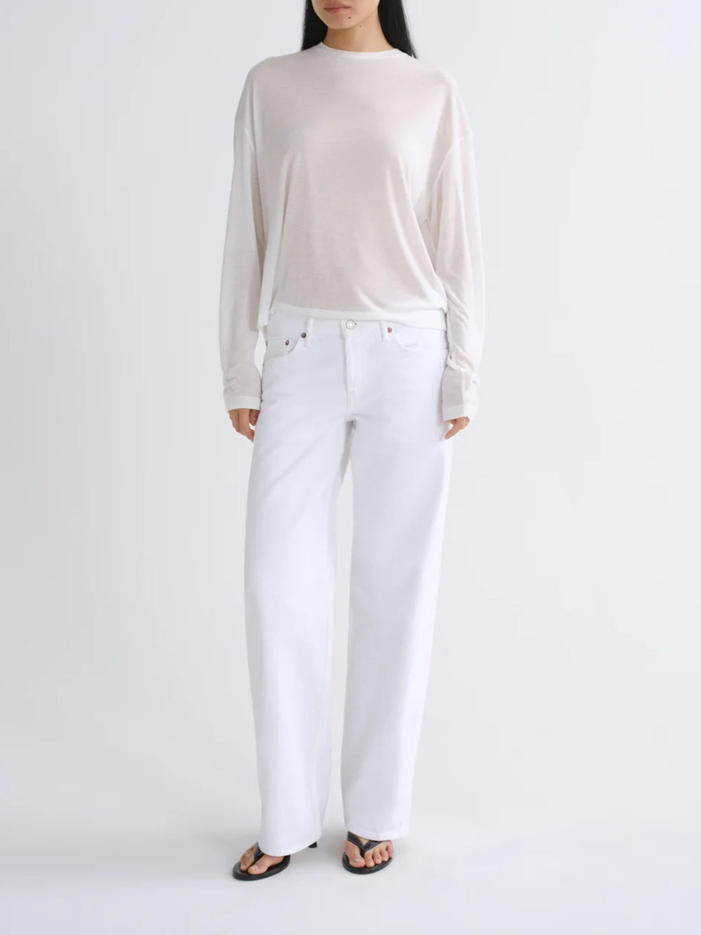 AGOLDE-low rise loose in marshmallow-