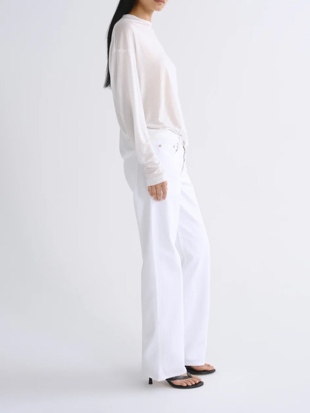 AGOLDE-low rise loose in marshmallow-