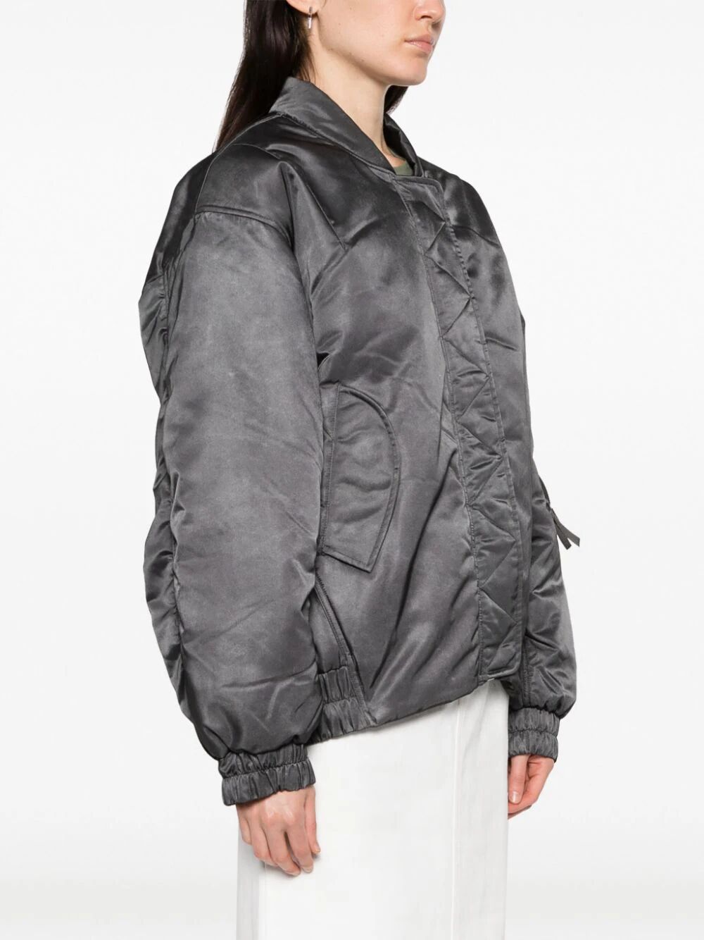 AGOLDE-nisa bomber jacket-A5032 SLATE (LIGHT SHINY GREY)