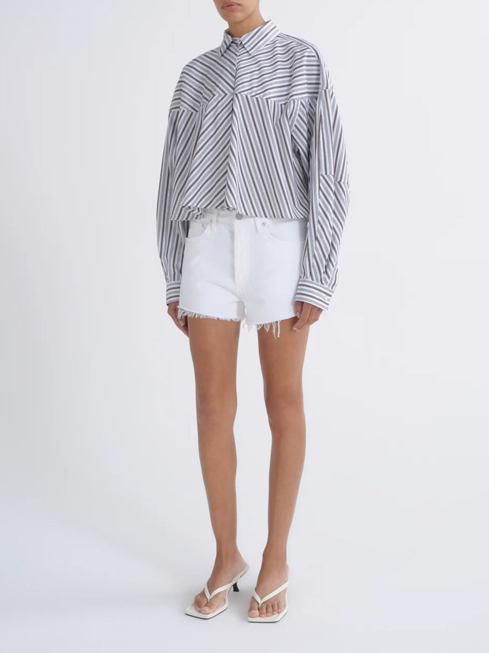 AGOLDE-parker short in marshmallow-