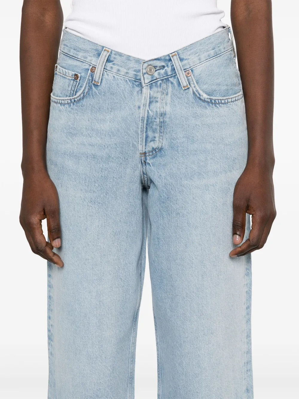 AGOLDE-v-waist baggy jeans-