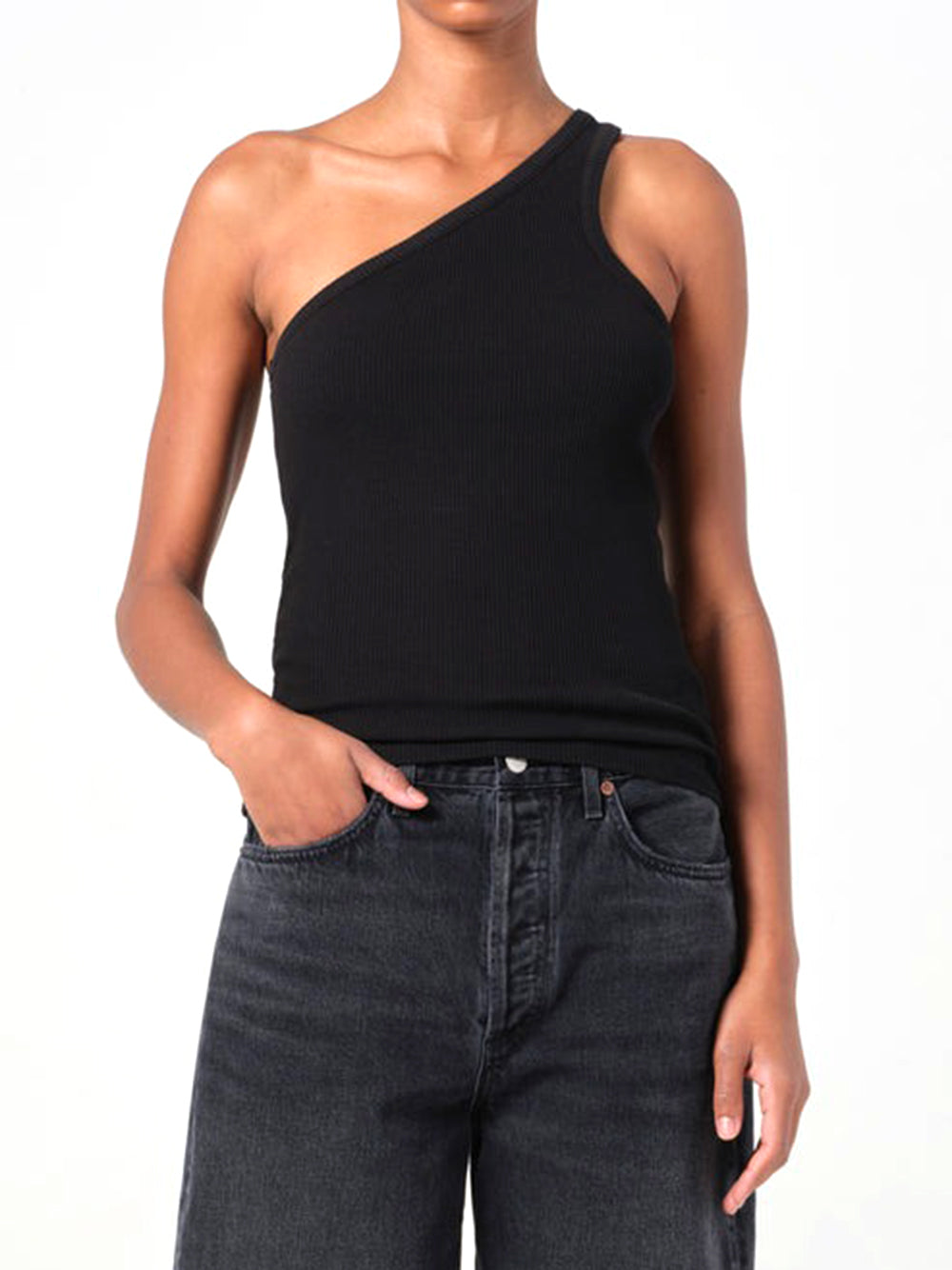 AGOLDE-verica one shoulder tank top-