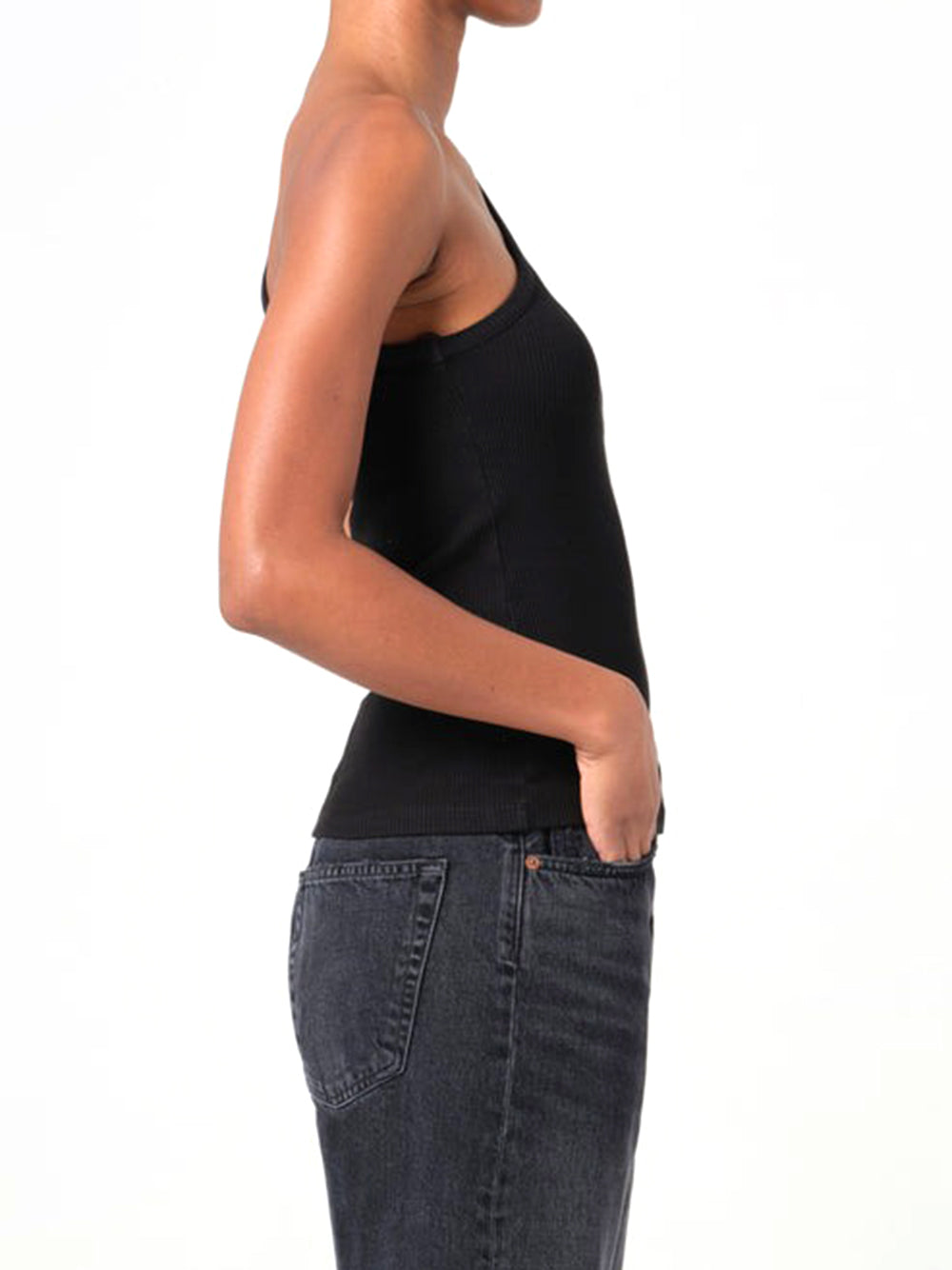 AGOLDE-verica one shoulder tank top-