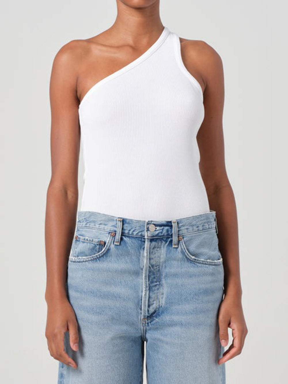 AGOLDE-verica one shoulder tank top-