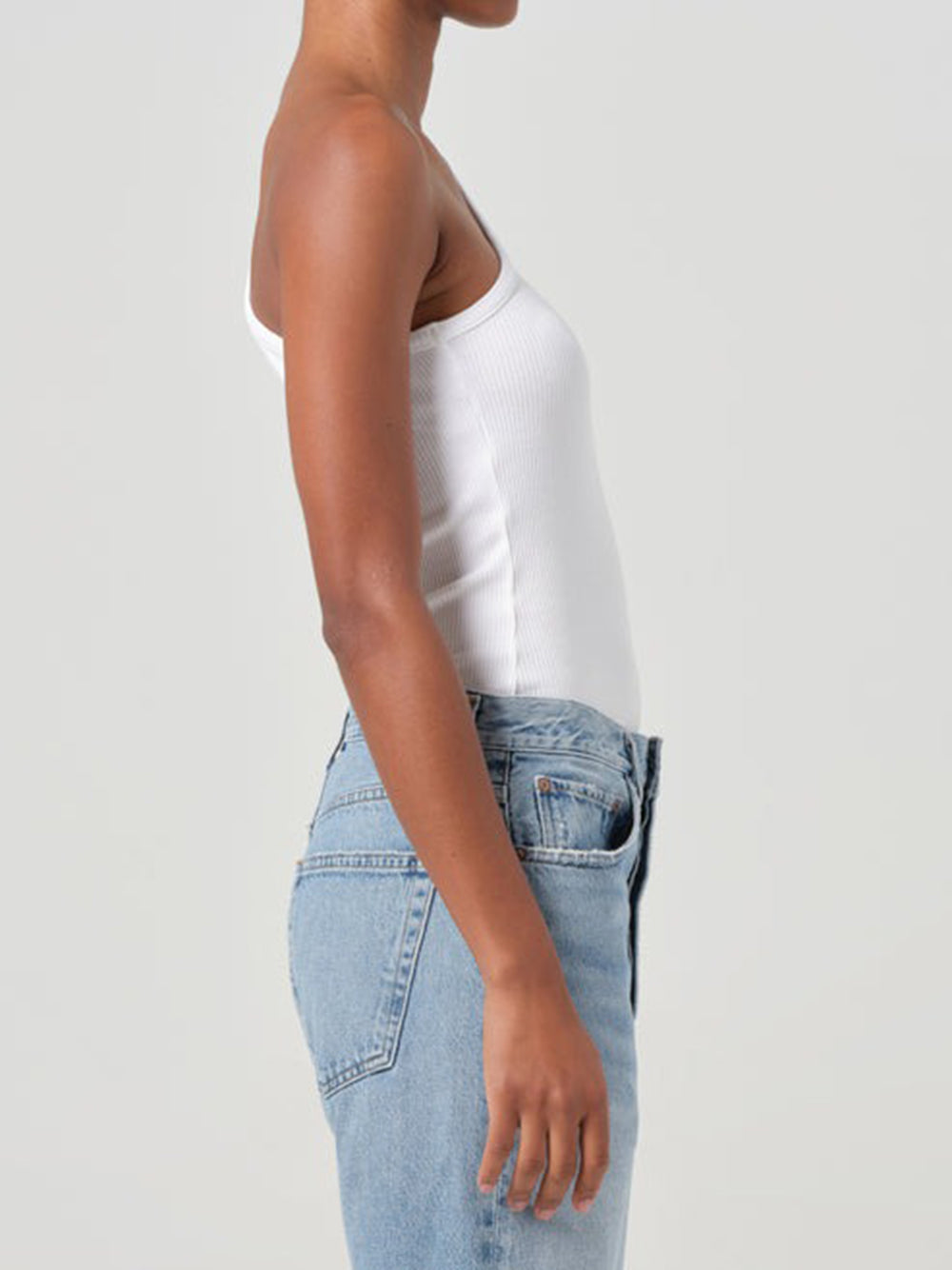 AGOLDE-verica one shoulder tank top-