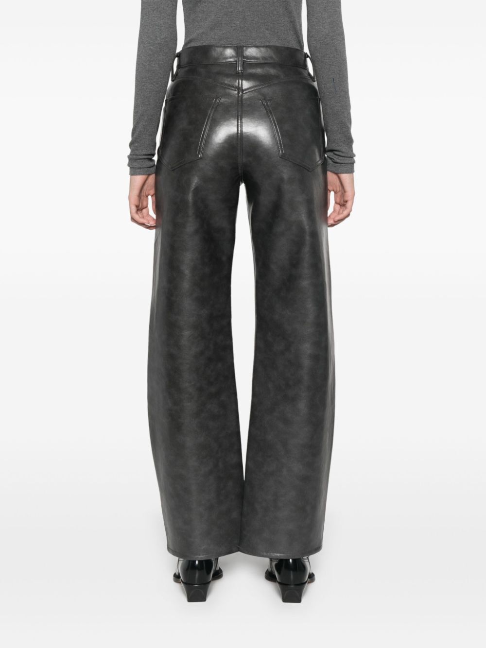 AGOLDE-WIDE LEATHER JEANS-