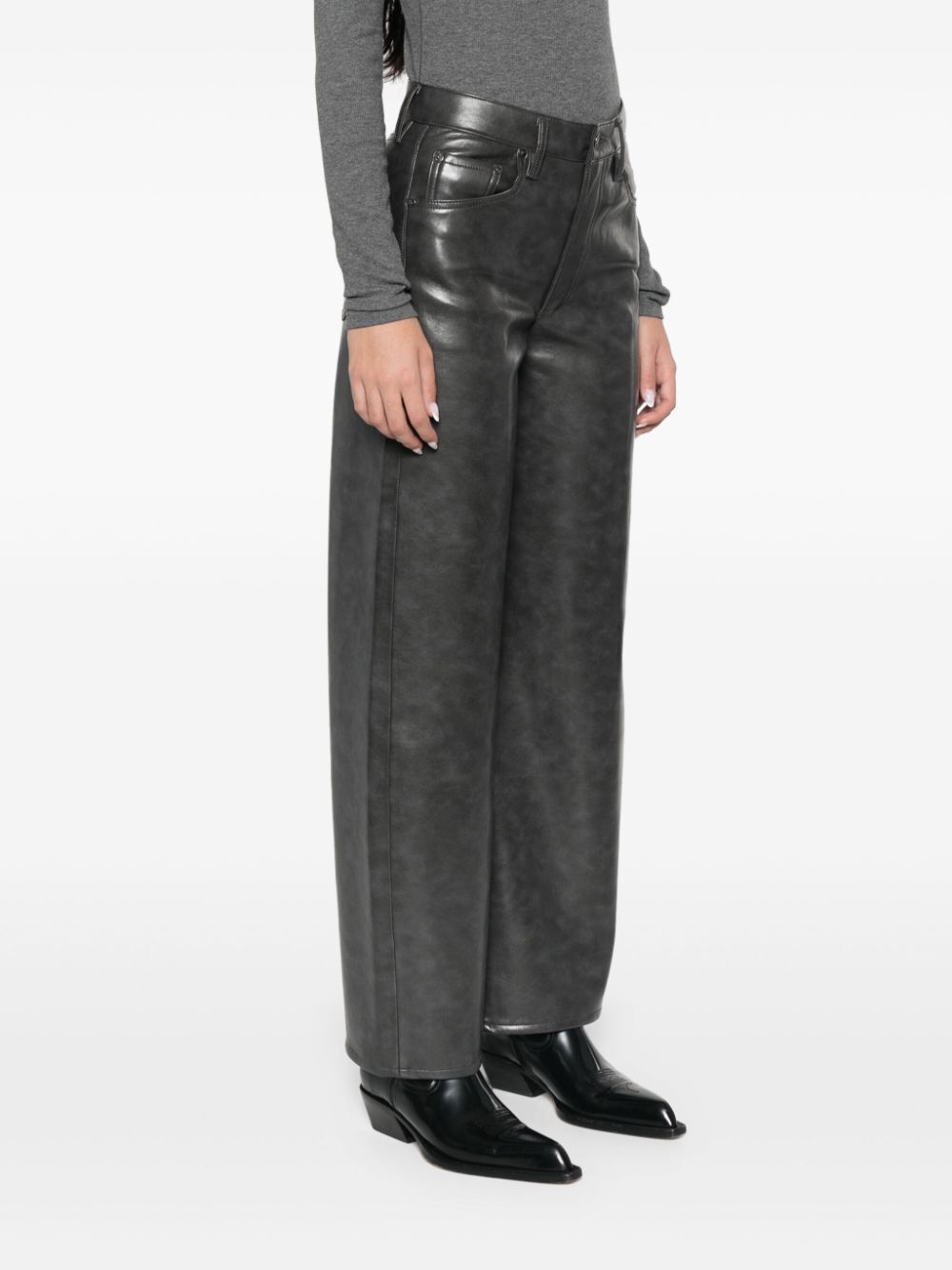 AGOLDE-WIDE LEATHER JEANS-