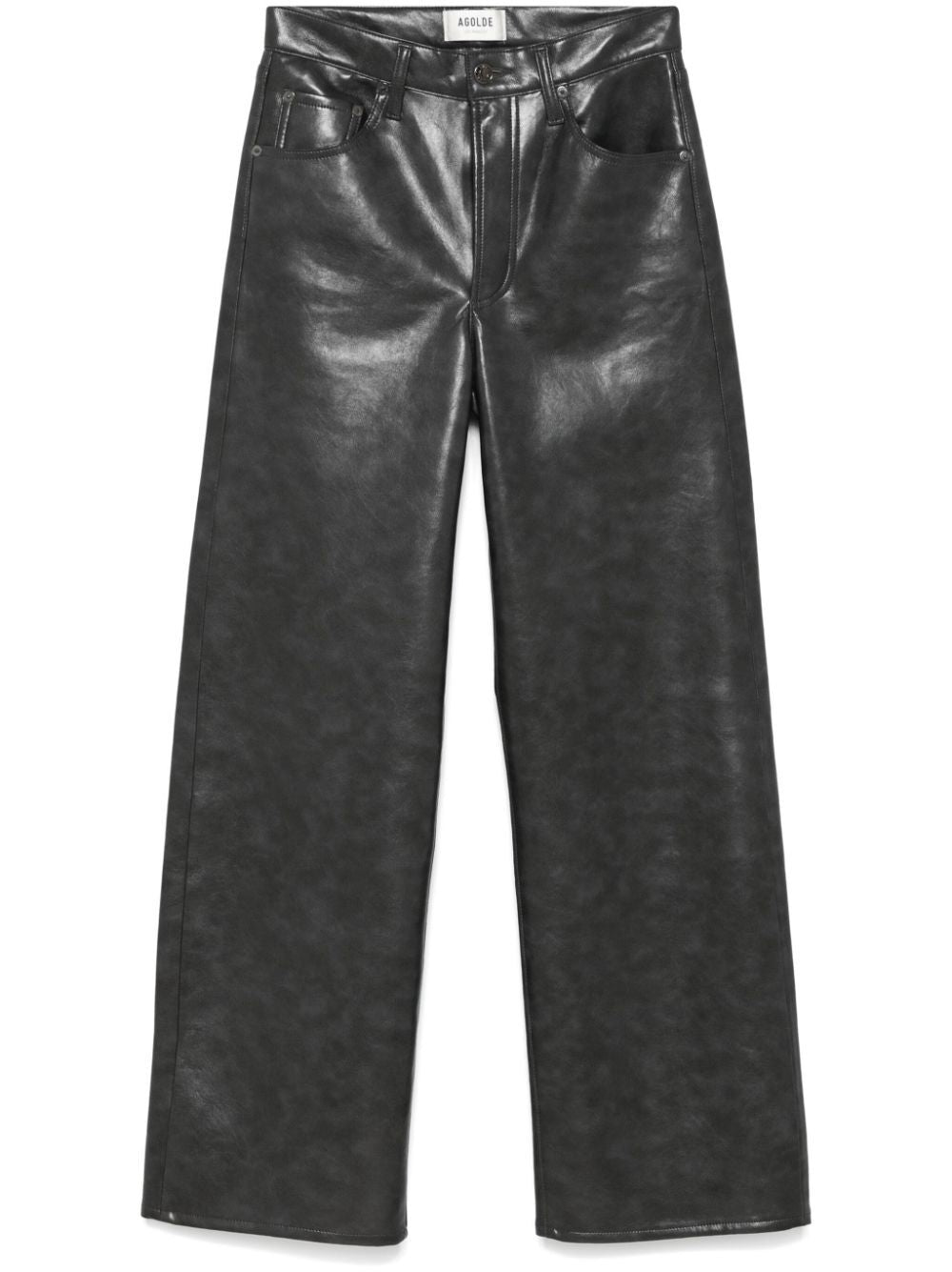 AGOLDE-WIDE LEATHER JEANS-