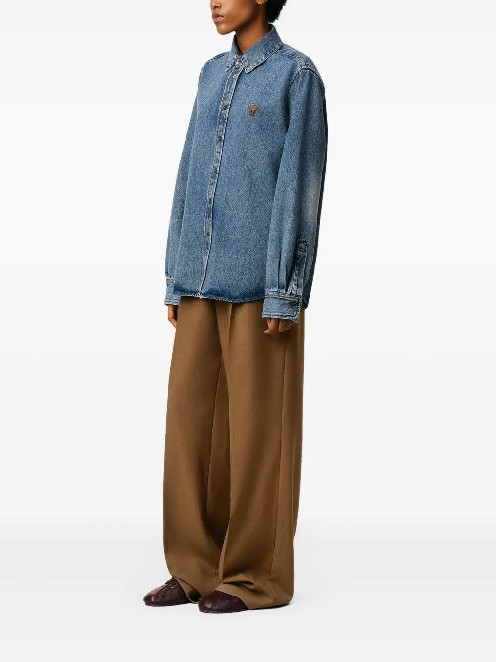 AMI PARIS-Camicia button-down in denim-