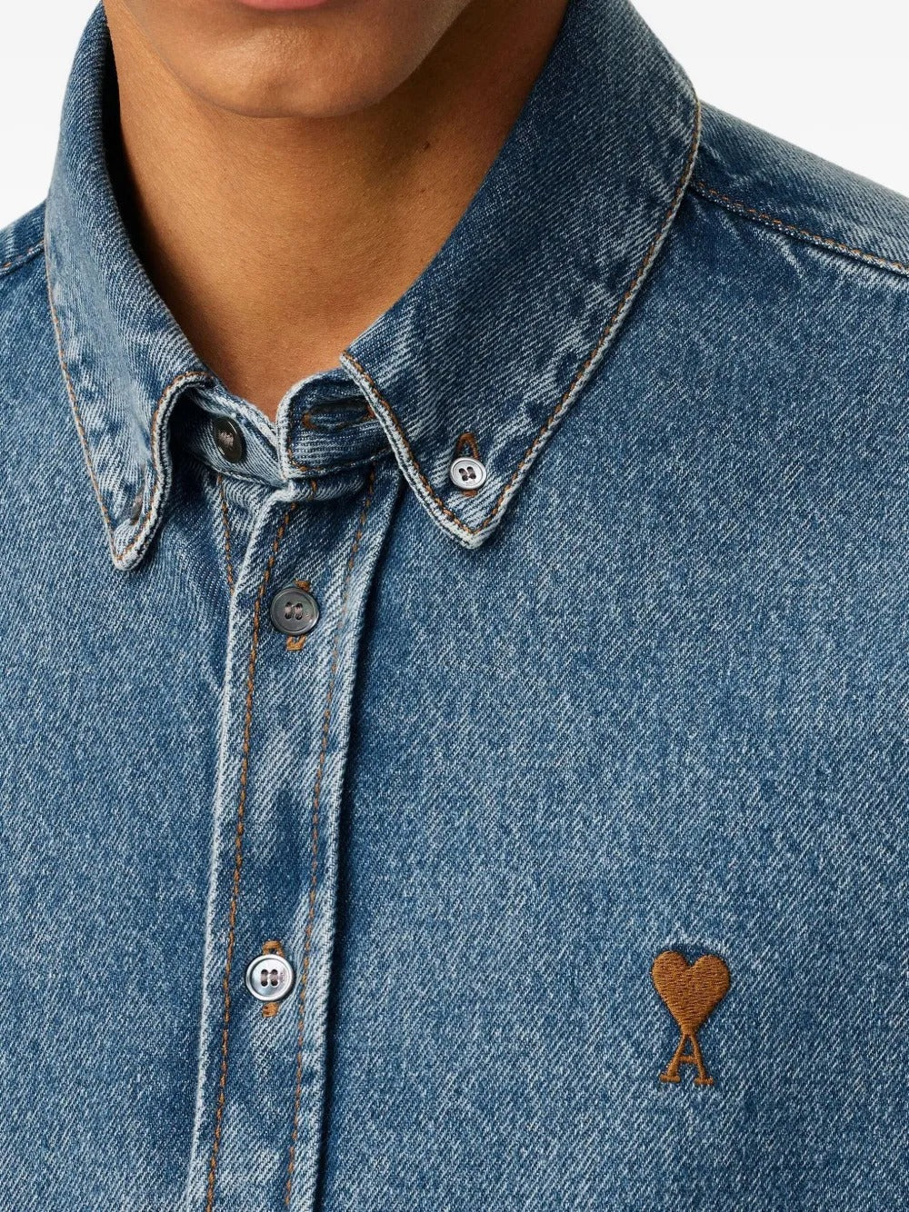AMI PARIS-Camicia button-down in denim-