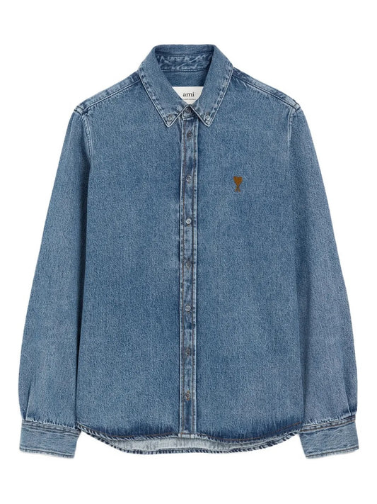 AMI PARIS-Camicia button-down in denim-