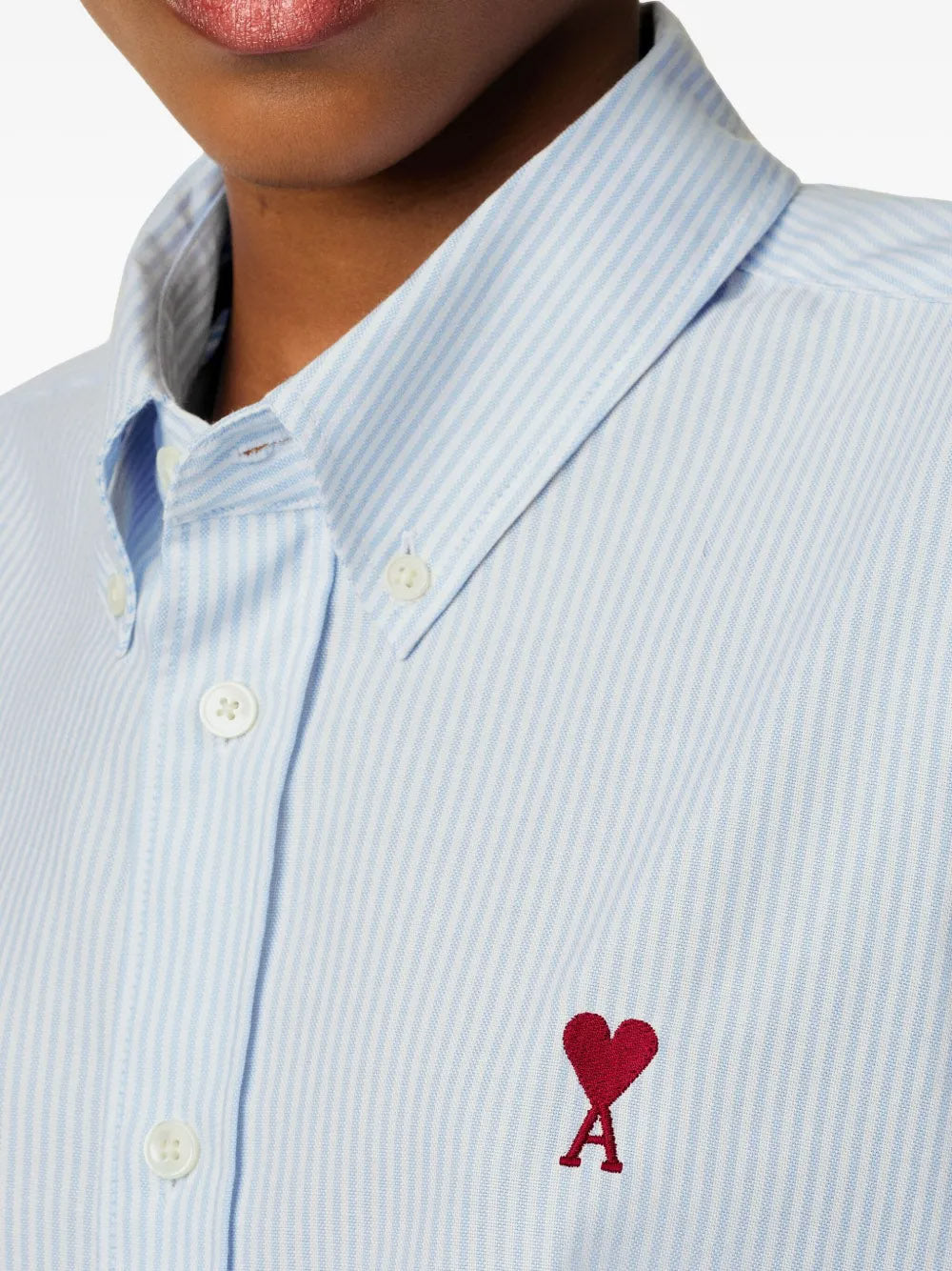 AMI PARIS-Camicia button-down in cotone Oxford a righe-