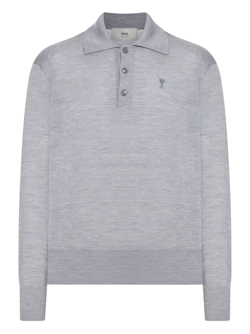 AMI PARIS-Polo in lana extrafine e seta-