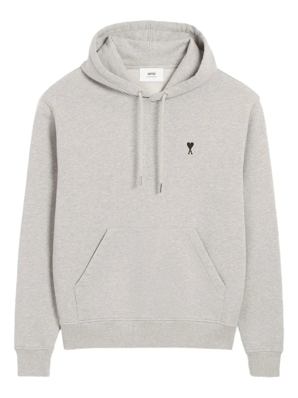 AMI PARIS-Felpa con cappuccio in cotone loopback-