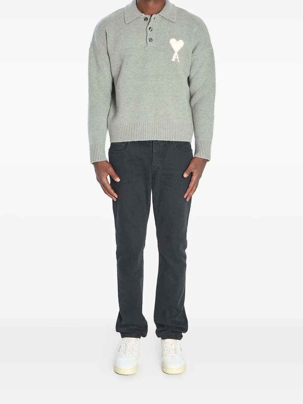 AMI PARIS-Ami de Coeur intarsia polo-shirt-