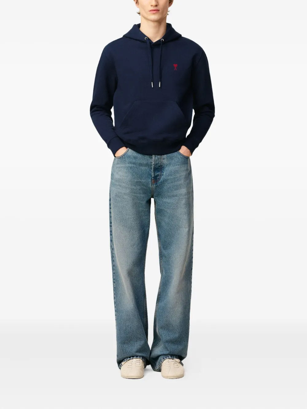 AMI PARIS-Hoodie in pile di cotone biologico-