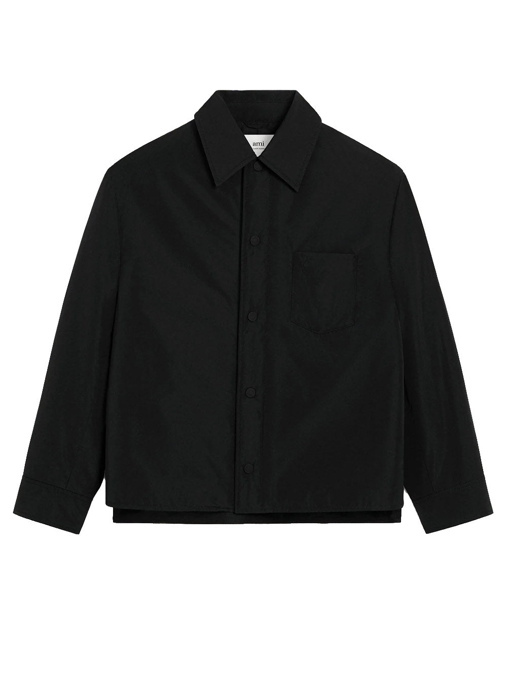 AMI PARIS-Ami de Coeur padded shirt jacket in black taffeta-