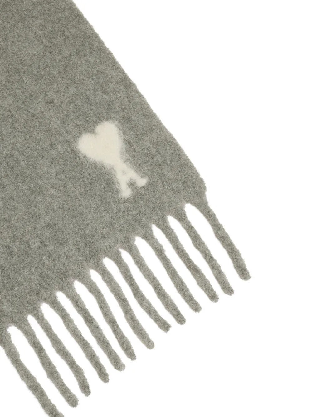 AMI PARIS-Ami de Coeur scarf in gray alpaca-USF673 AW0004 050H25