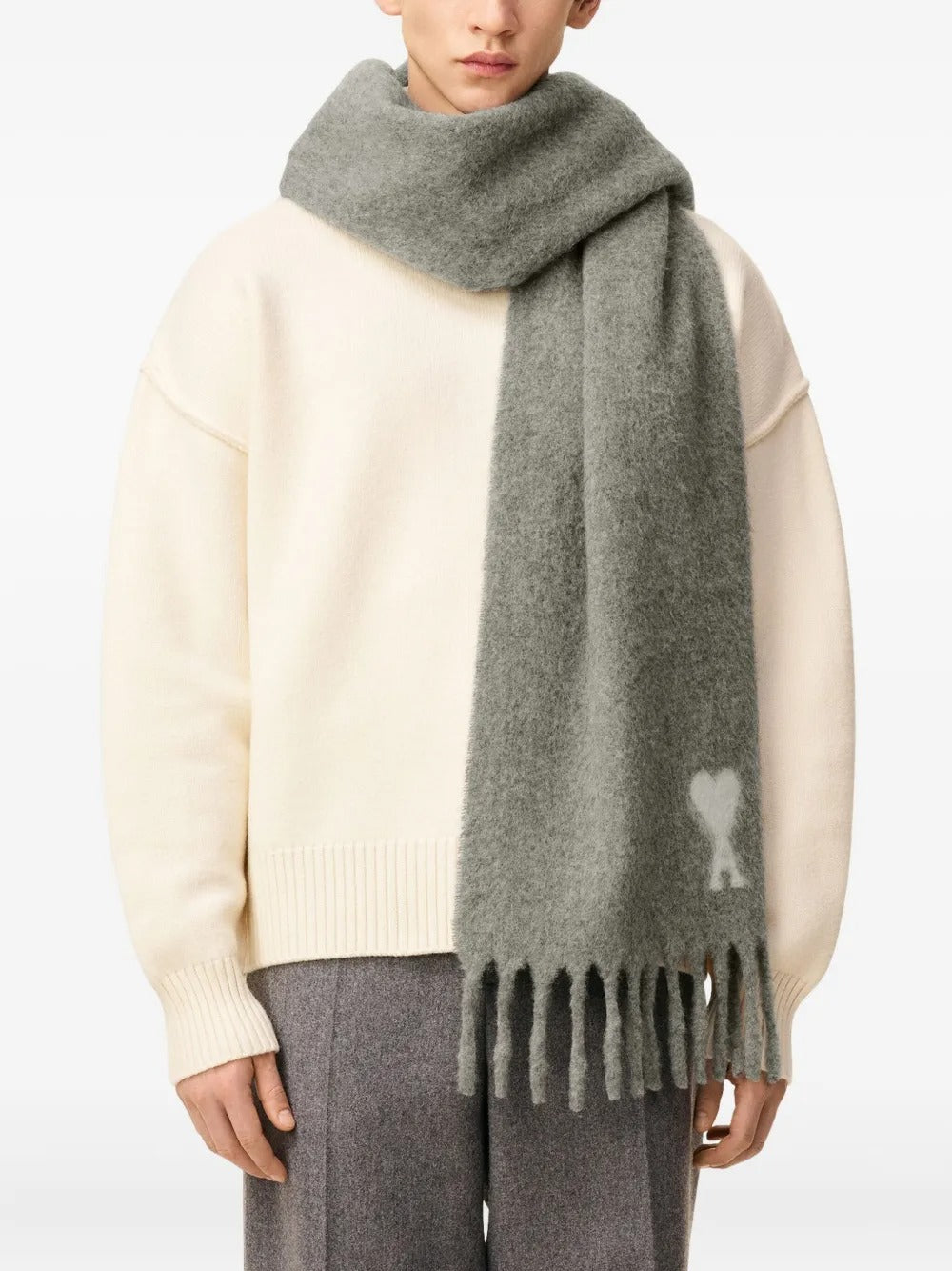 AMI PARIS-Sciarpa oversize in misto alpaca/poliammide-