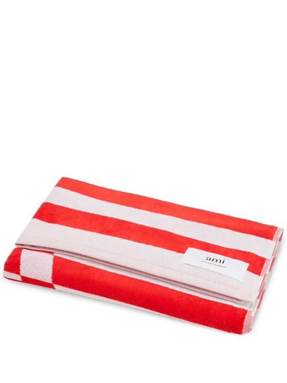 AMI PARIS-AMI DE COEUR STRIPED BEACH TOWEL-
