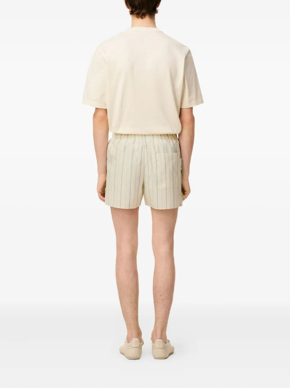 AMI PARIS-Shorts in popeline di cotone a righe fantasia-