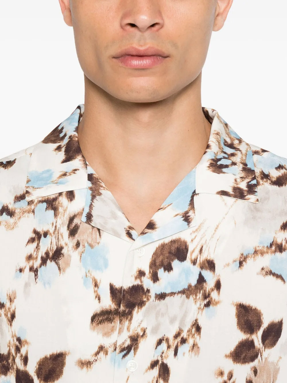 AMI PARIS-Camicia a maniche corte con stampa floreale-