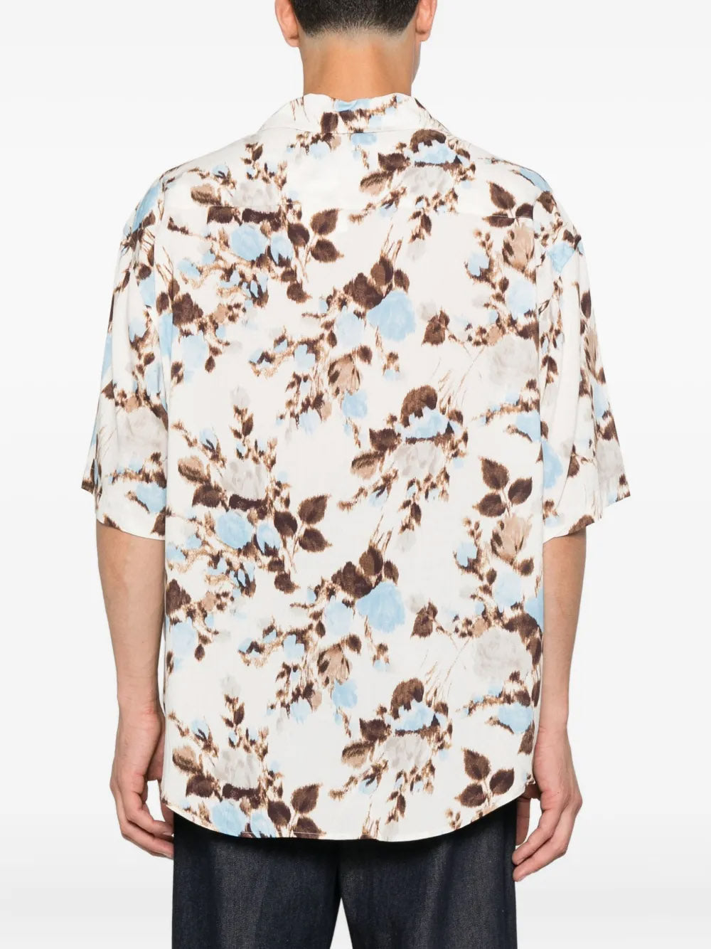 AMI PARIS-Camicia a maniche corte con stampa floreale-