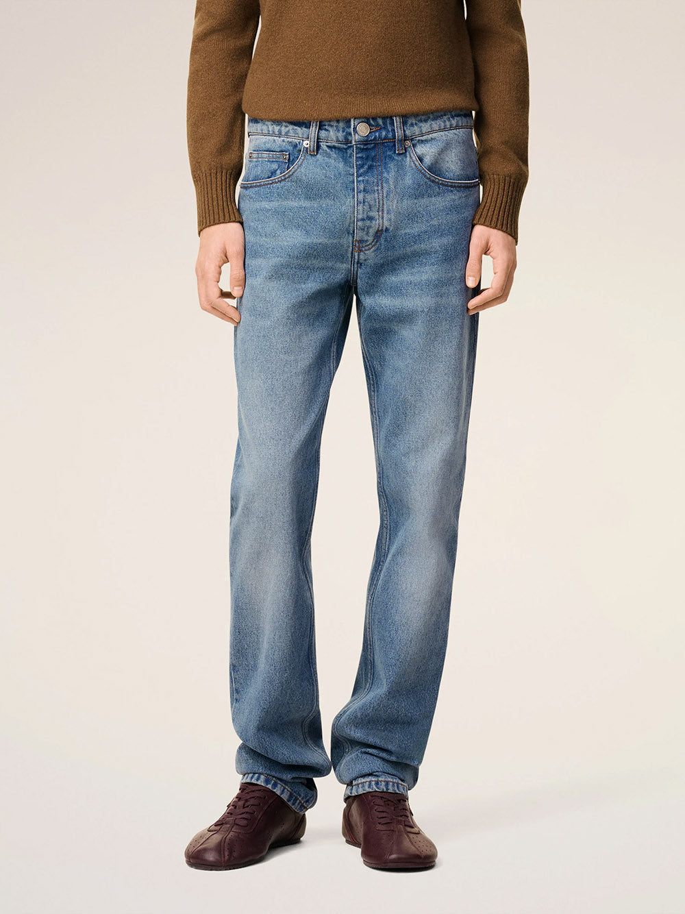 AMI PARIS-Jeans taglio classico in cotone blu-