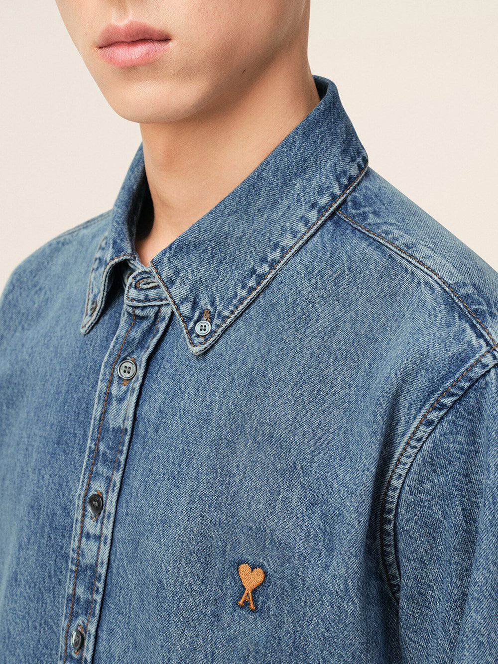 AMI PARIS-CONTRASTED SHIRT-