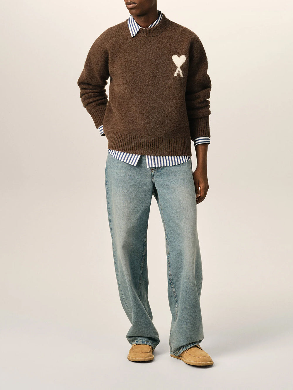 CREWNECK SWEATER WITH AMI DE COEUR