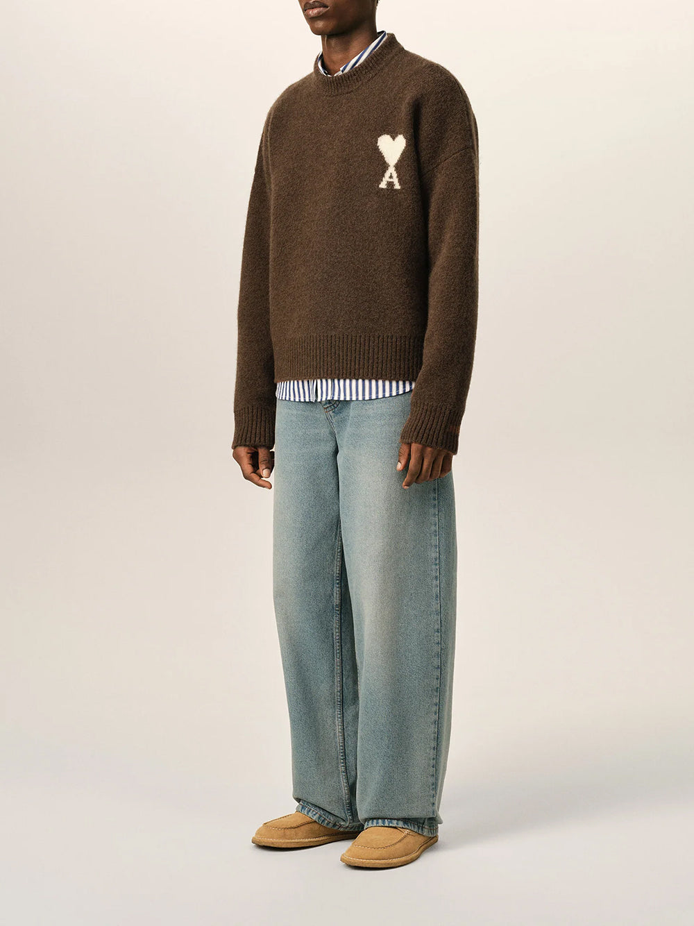 CREWNECK SWEATER WITH AMI DE COEUR