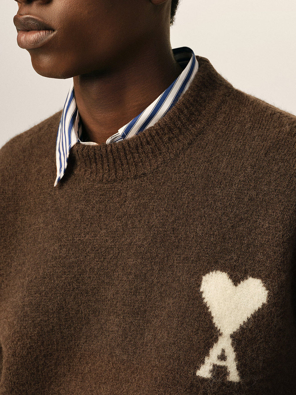 CREWNECK SWEATER WITH AMI DE COEUR