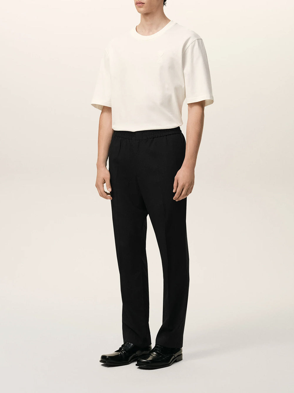 AMI PARIS-ELASTICATED WAIST TROUSERS-